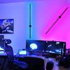 ZMH Led Wandleuchte Innen Wandlampe: 100CM RGB Schwarz Musik Flurlampe Modern Design Dimmbar Schlafzimmerlampe mit Fernbedienung Wandbeleuchtung für Flur Treppenhaus Schlafzimmer Wohnzimmer Bild 2