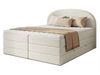 Boxspringbett Cloud XL mit 2 Bettkästen und Topper, mit Taschenfederkern- und Bonellfederkernmatratze, Doppelbett, Polsterbett aus Bouclé-Stoff mit Stauraum (Weiß (Coral 70), 160 x 200 cm) Bild 2