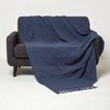 Plaid Kashi Tagesdecke blau 225 x 255 cm – Baumwolldecke mit Fransen, Homescapes Bild 5