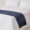 Plaid Kashi Tagesdecke blau 225 x 255 cm – Baumwolldecke mit Fransen, Homescapes Bild 2