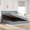 vidaXL Aufbewahrungsbett mit Matratze Hellgrau 200 x 200 cm Polyester 3371928 Bild 4
