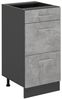 Küchenunterschrank R-Line Beton 40 cm mit Schubladen, ohne Arbeitsplatte Vicco Bild 5