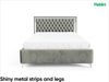MEBLINI Polsterbett 180x200 mit Lattenrost ohne Matratze – ARONA SILVER – Grau Samt – Doppelbett mit Bettkasten - Stauraumbett - Kopfteil Bett mit Stauraum Bild 5