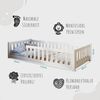 Kids Collective Kinderbett Bodenbett Bett mit Rausfallschutz & Lattenrost Montessori Bett Kinder (weitere Größen 90x200, 120x200, 140x200 cm), Jugendbett Einzelbett optional mit Matratze, weiß Kiefer 80 x 160 cm Bild 3