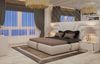 Casa Padrino Luxus Schlafzimmer Set Cremefarben / Gold - 1 Doppelbett mit Kopfteil & 2 Nachttische - Moderne Schlafzimmer & Hotel Möbel - Luxus Qualität Bild 2