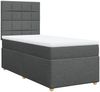 vidaXL Boxspringbett mit Matratze Dunkelgrau 90x200 cm Stoff 3293464 Bild 3