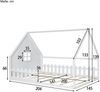 Hausbett mit Lattenrost und Rausfallschutz, 140x200 cm, Kinderbett, Kiefer Bild 5