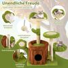 Niedlicher Katzenbaum für erwachsene Katzen mehrstufiger Kletterturm mit Stammhaus Grün Bild 3