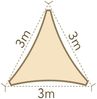 anndora Sonnensegel Tarp 3x3x3 Meter dreieckiger Sonnenschutz, luftdurchlässiger Stoff Bild 3
