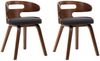 vidaXL Esszimmerstühle 2 Stk. Dunkelgrau Bugholz und Stoff 283107 Bild 2
