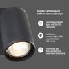 Brilliant Marty LED Wandspot - Schwenkbarer GU10 Wandstrahler, dimmbar bei warmweißem Licht, inkl. LED Leuchtmittel, 345 Lumen, sand schwarz Bild 2