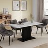 Esstisch Fenaro Weiß/Schwarz 120-160 x 80 cm ausziehbar Vicco Bild 3