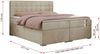Boxspringbett, Doppelbett, Polsterbett mit Kopfstütze - CARMEN - 140x200cm - Beige Velours - H4 Bild 5