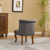 Echtleder Sessel, Loungesessel Wohnzimmer,Kautschukholz Massivholz, Einzelstuhl,Pull-Point Knöpfe, Esszimmerstuhl,bis 150 kg,Grau Bild 5
