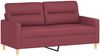 vidaXL 2-tlg. Sofagarnitur mit Kissen Weinrot Stoff 3201590 Bild 4