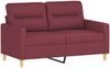 vidaXL 2-tlg. Sofagarnitur mit Kissen Weinrot Stoff 3201590 Bild 3