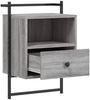 vidaXL Wand-Nachttische 2 Stk. Grau Sonoma 40x30x61 cm Holzwerkstoff 833440 Bild 5