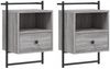 vidaXL Wand-Nachttische 2 Stk. Grau Sonoma 40x30x61 cm Holzwerkstoff 833440 Bild 2