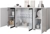 Kommode Clarkoy SB 154 4D (Farbe: Wotan / Weiß Hochglanz, mit weißer LED Beleuchtung) Bild 4