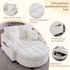 Multifunktionales Sofa, 2-in-3 Sofa-Bett mit Aufbewahrungs-Hocker atmungsaktiver Stoff für kleine Räume, Stoff und Eukalyptusholz, Black, Bild 5