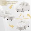 Multifunktionales Sofa, 2-in-3 Sofa-Bett mit Aufbewahrungs-Hocker atmungsaktiver Stoff für kleine Räume, Stoff und Eukalyptusholz, Black, Bild 4