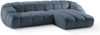 Micadoni Ecksofa Diana 4-Sitzer Rechts Strukturierter Samtstoff Jeansblau Bild 2