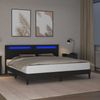 vidaXL Bettrahmen mit LED-Lichtleisten Schwarz 180 x 200 cm Kunstleder 42028031 Bild 4