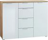 Sideboard 'TELDE' weiß Glas und Navarra Eiche, ca. 135 x 105 x 40 cm Bild 3