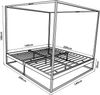Himmelbett Kristianstad mit Matratze 140x200 cm Schwarz [en. casa] Bild 2