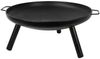 BURI Feuerschale 59cm rund aus Metall | Feuerstelle mit 2 Griffen & 3 stabilen Füßen | Feuerkorb Grillschale Pflanzschale für Garten Terrasse Balkon Outdoor Bild 3