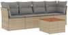 vidaXL 5-tlg. Garten-Sofagarnitur mit Kissen Beige Poly Rattan 3223476 Bild 2