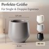 MiaMio Espressotasse Luxe ohne Henkel, 90 ml, Classic Pastel Grau, 4-tlg, Keramik, Ristretto & Doppio, dickwandig, modern Bild 3