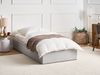 Bett mit Stauraum DINAN 90 x 200 cm Stoff Hellgrau Bild 3