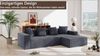 Modulares Ecksofa 261 x 146 x 65 cm in Grau mit Liegeseite, 4 Kissen und Cordbezug Bild 4