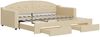 vidaXL Tagesbett Ausziehbar mit Schubladen Creme 90x200 cm Stoff 3197570 Bild 2