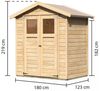 Karibu Gartenhaus 14mm Dahme 1 Gerätehaus 180x123 cm unbehandelt Bild 2