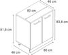 Küchenschrank für Dachschrägen R-Line Weiß Landhaus 80 cm ohne Schräge mit 2 Türen Vicco Bild 2