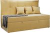 Kinderbett BANCO, Boxspringbetten für Kinderzimmer, Jugendbett, Einzelbett mit Matratze - Gelb Velours - Topper Visco Bild 4