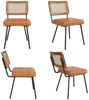 Flieks Esszimmerstuhl (Set, 4 St), 4er Set Rattanstühle Polsterstühle Wohnzimmer Kunstleder, Metallbeine Bild 1