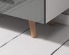 Kommode Norway-2 Hochglanz grau und Buche massiv 125 cm Bild 4