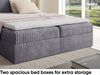 MEBLINI Boxspringbett TYLA 140x200 cm mit Bettkasten - H4/Dunkelgrau Plüsch Polsterbett - Doppelbett mit Topper & Taschenfederkern-Matratze Bild 4