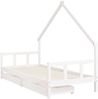 vidaXL Kinderbett mit Schubladen Weiß 90x200 cm Massivholz Kiefer 834553 Bild 3