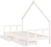 vidaXL Kinderbett mit Schubladen Weiß 90x200 cm Massivholz Kiefer 834553 Bild 4