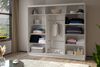AX LIVING Cabinio Kleiderschrank Weiß mit Spiegel 240 cm Breite, Grau Bild 3