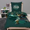 Zelda Bettwäsche Set 135x200 80x80 aus 100% Baumwolle mit Reißverschluss grünes Motiv Tears of the Kingdom Bild 5