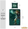 Zelda Bettwäsche Set 135x200 80x80 aus 100% Baumwolle mit Reißverschluss grünes Motiv Tears of the Kingdom Bild 2