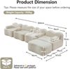 Modulares Ecksofa aus Samt, Wellenform, 384 x 98 x 70 cm, beige Bild 4