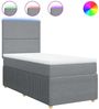 vidaXL Boxspringbett mit Matratze Hellgrau 90x200 cm Stoff 3294232 Bild 2