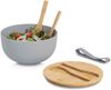 ZELLER 25674 Salatschüssel-Set 4-tlg, Bambus/Kunststoff, grau, ca. Ø 23,5 x 12,5 cm Bild 3