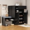 Schuhschrank mit Sitzbank, Soft-Close & verstellbaren Fächern, 130 x 35 x 110 cm, Schwarz Bild 5